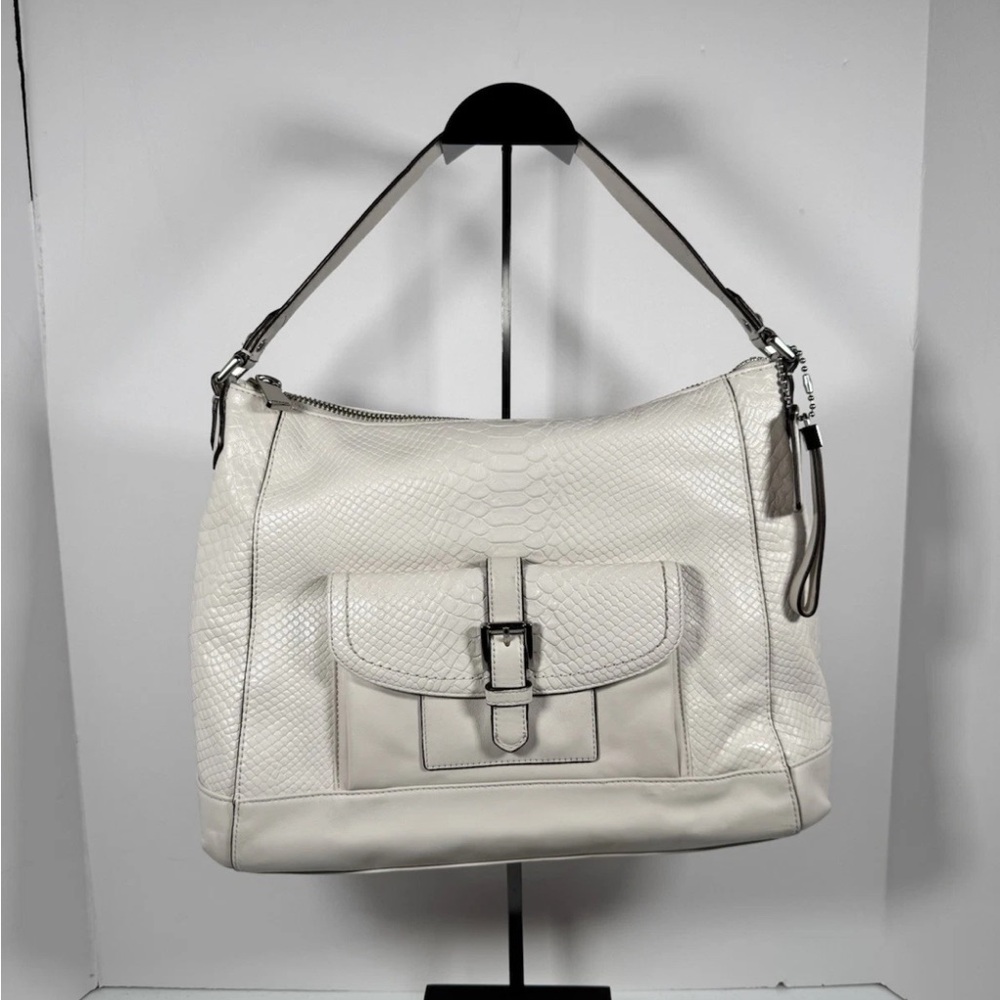 Coach F31283 Charlie Python Hobo Handbag Parchment